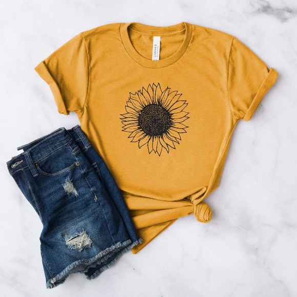 Bella Canvas Tops - Sunflower/Plant Lover Shirt | Handmade 🌿🎍🌱🎋